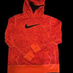 Nike Orange Chevron Hoodie with Black Swoosh
